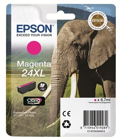 Epson Tintenpatrone 24XL Magenta für Expression Photo XP-750 XP-850
