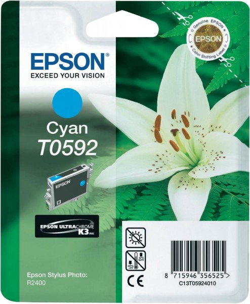 Epson Tinte Orchidee T0592 Cyan für Stylus Photo R2400