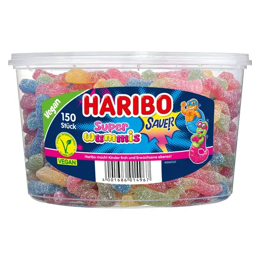 Haribo Super Wummis 150 Stück Dose 1.050g Fruchtgummi