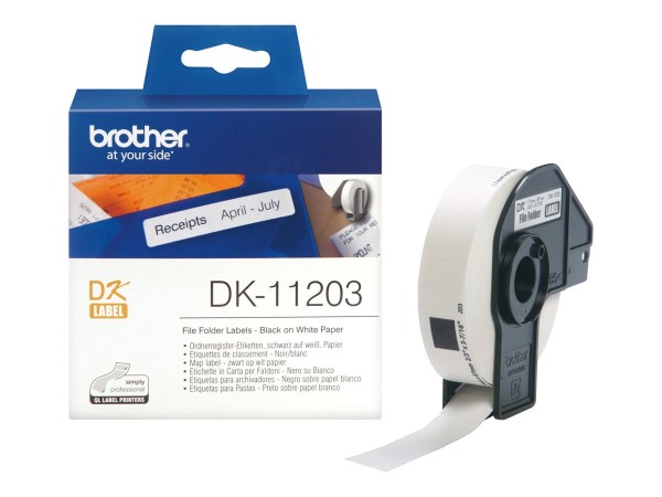 Brother P-Touch DK-11203 17mm x 87mm Einzeletiketten schwarz auf weiß