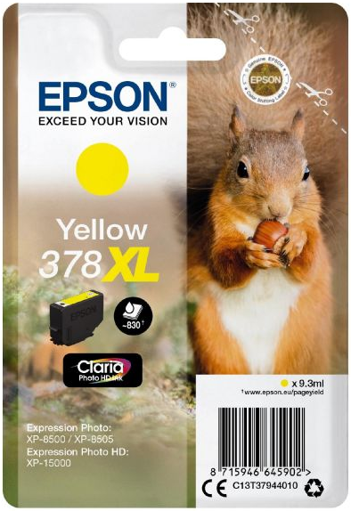 Epson T378 Tinte Yellow XL Expression Photo XP-8500 XP-8505 C13T37944010