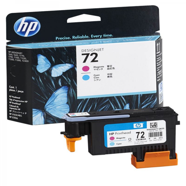 HP 72 Druckkopf magenta + cyan für DesignJet T700 T1100 T1200 T2300 C9383A