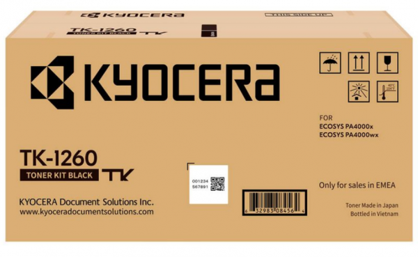 Kyocera TK-1260 Toner Black Ecosys PA4000x PA4000wx 1T0C150NL0