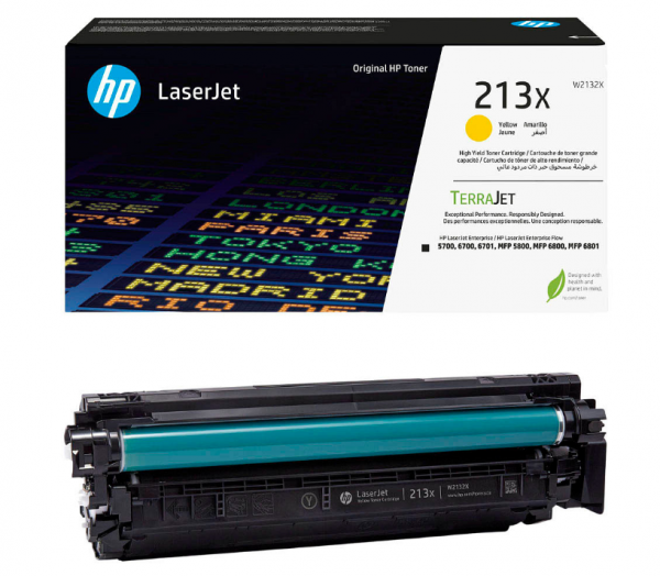 HP 213X Toner Yellow W2132X HP Color LaserJet Enterprise 5700dn 6700dn HP 6800 HP6801dn