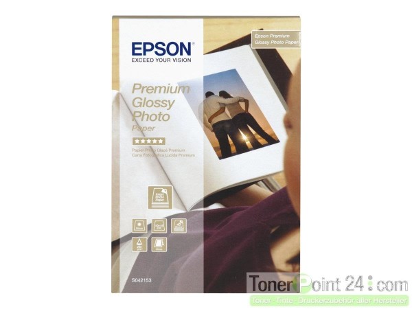 EPSON S042153 Premium glänzend Fotopapier Inkjet 255g/m² 100x150mm 40 Blatt 1er-Pack