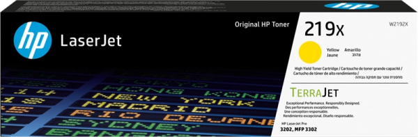 HP 219X Toner Yellow HP Color LaserJet Pro 3202dn HP Color LaserJet Pro MFP 3302fdnw W2191X