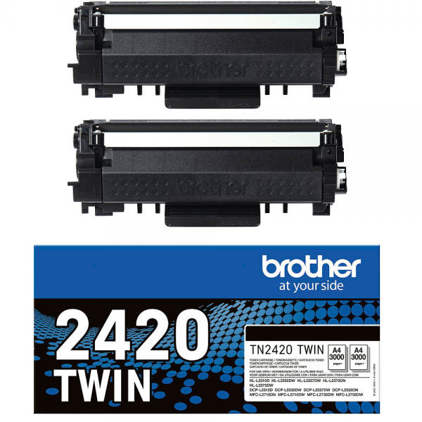 Brother TN-2420 TWIN PackToner DCP-L2510 L2530 HL-2310 L2370 MFC-L2710DN MFC-L2730DW MFC-L2750DW