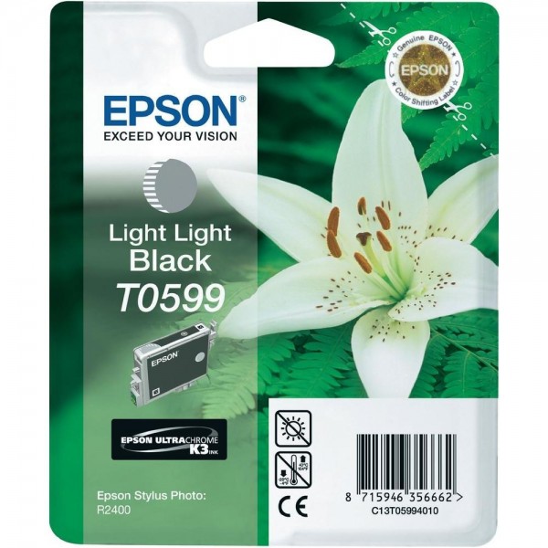 Epson Tinte Orchidee T0599 Light Light Black für Stylus Photo R2400