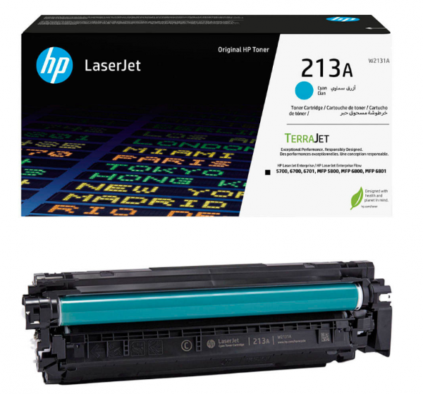 HP 213A Toner Cyan W2131A HP Color LaserJet Enterprise 5700dn 6700dn HP 6800 HP6801dn