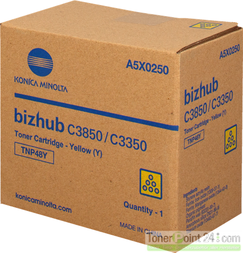 Konica Minolta Toner Yellow TNP-48Y Bizhub C3350 C3380 A5X0250