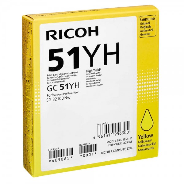Ricoh Tintenpatrone GC 51YH gelb 405865 für SG 3210DNw
