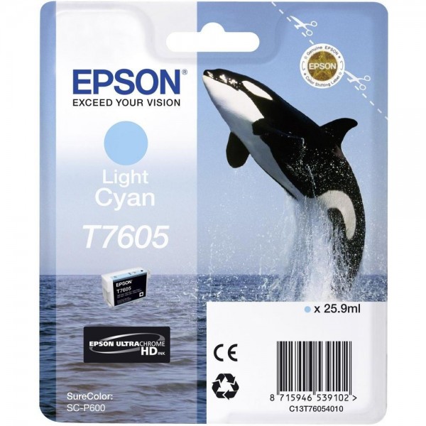 Epson Tintenpatrone T7605 Light Cyan für SureColor SC P600
