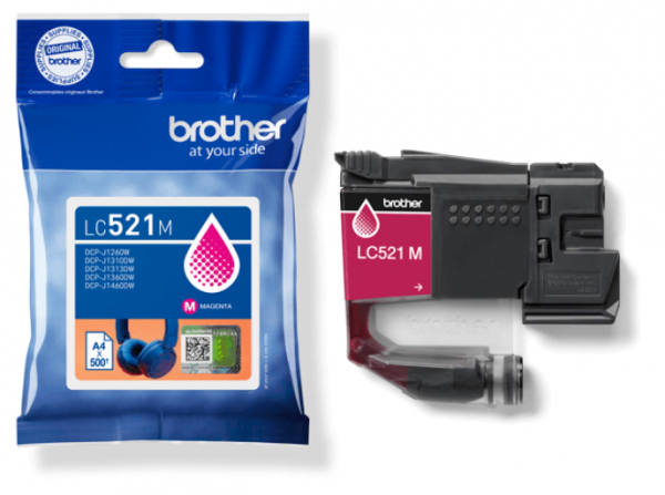 Brother LC-521M Tintenpatrone Magenta für Brother DCP-J1260W DCP-1310DW DCP-1360DW DCP-1460