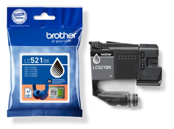Brother LC-521BK Tintenpatrone Black für Brother DCP-J1260W DCP-1310DW DCP-1360DW DCP-1460