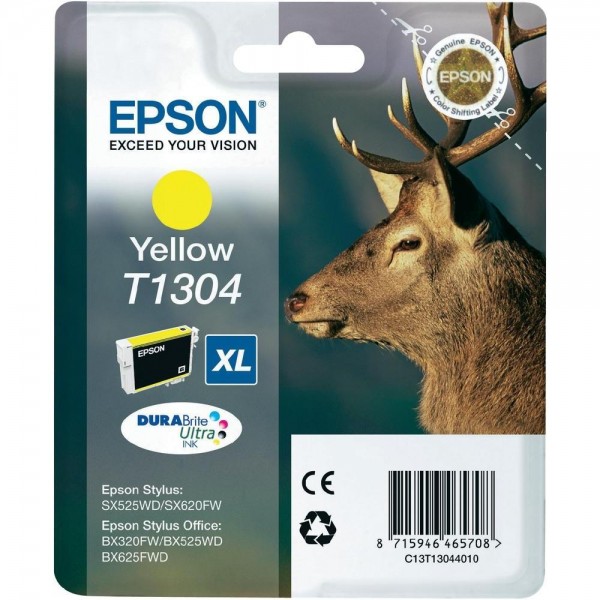 Epson Hirsch Tintenpatrone T1304 Yellow XL Stylus SX525WD SX620FW BX525WD BX625FDW