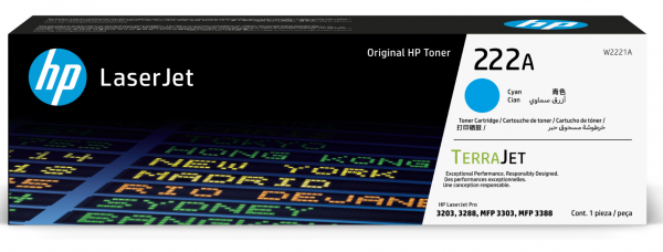 HP 222A Cyan Original Toner W2221A für HP LaserJet Pro 3203 3288 MFP 3303 MFP 3388
