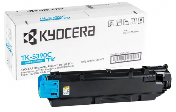 Kyocera TK-5390C Toner Cyan Kyocera ECOSYS PA4500cx Druckleistung 13K 1T02Z1CNL0