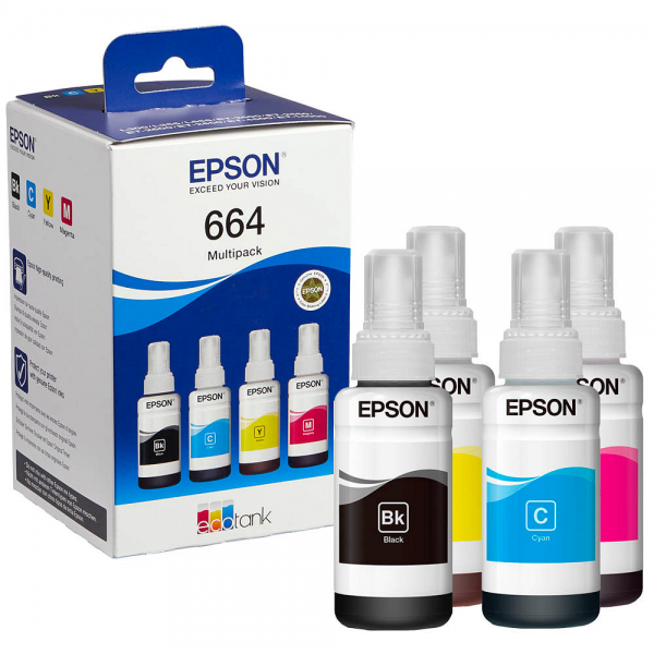 Epson T6646 Multipack CMYK für Epson EcoTank ET-2500 ET-2550 ET-2600 ET-4500 L355 ET-14000