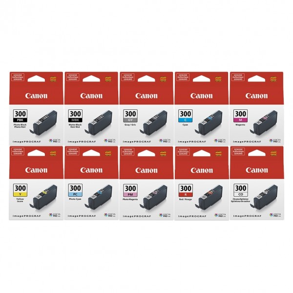 Canon PFI-300 Multipack mit allen 10 Tinten für imagePROGRAF PRO-300 **ab lager!