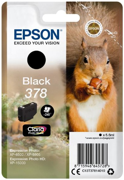 Epson T378 Tinte Black Expression Photo XP-8500 XP-8505 C13T37814010
