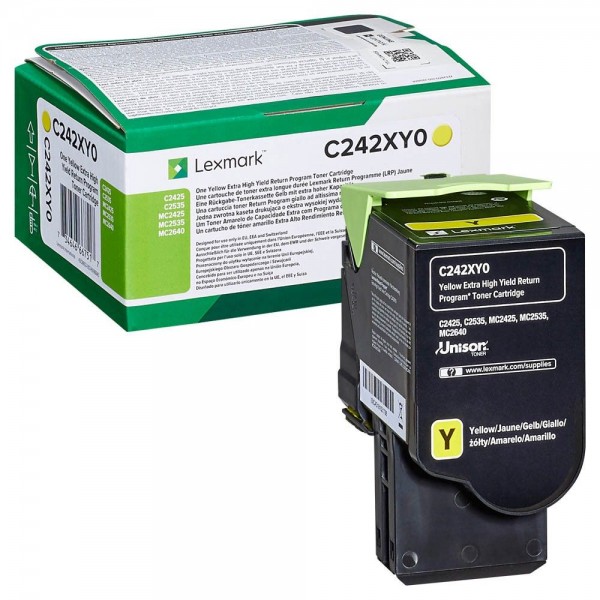 Lexmark Toner yellow C242XY0 für C2425dw C2535dw MC2425adw MC2535adwe MC2640adwe