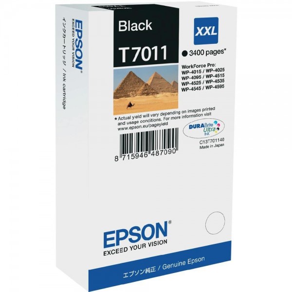 Epson Tintenpatrone T7011 Black XXL für WorkForce Pro WP-4525DNF WP-4595DNF WP-4525DNF