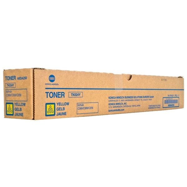 Konica Minolta A8DA250 Toner TN-324Y Yellow Bizhub C258 C308 C368