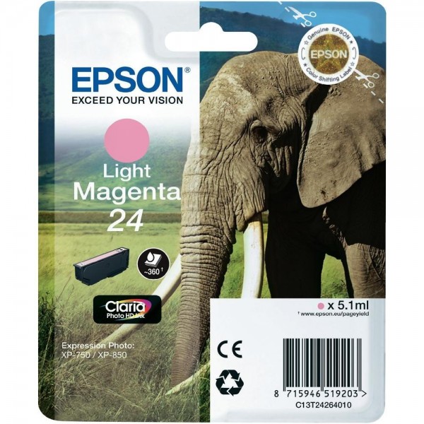Epson Tintenpatrone 24 Light Magenta für Expression Photo XP-750 XP-850