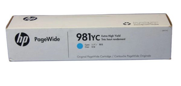 HP 981YC Tinte Cyan Extra High Yield L0R17YC PageWide Cartridge 556dn 586dn ES58650