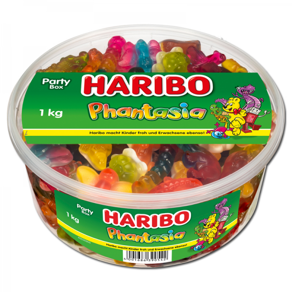 Haribo Phantasia Dose 1kg Fruchtgummi mit Schaumzucker; teilweise mit Cola-Geschmack