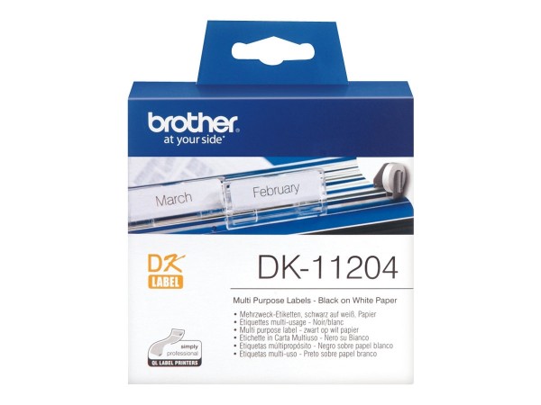 Brother P-Touch DK-11204 17mm x 54mm Einzeletiketten schwarz auf weiß