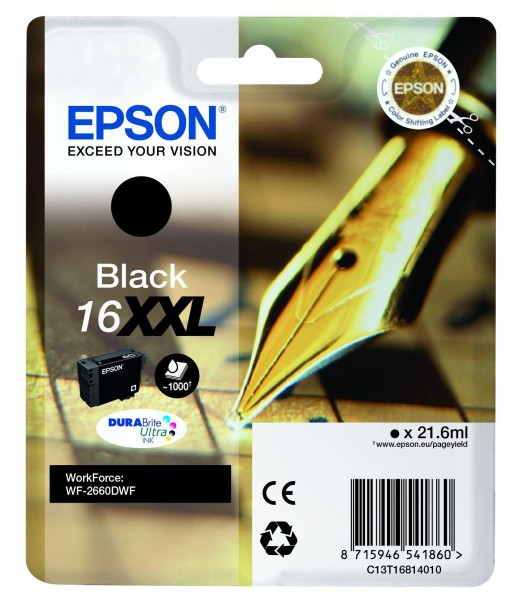 Epson T16814012 Tintenpatrone 16XXL Black WorkForce WF-2660DWF