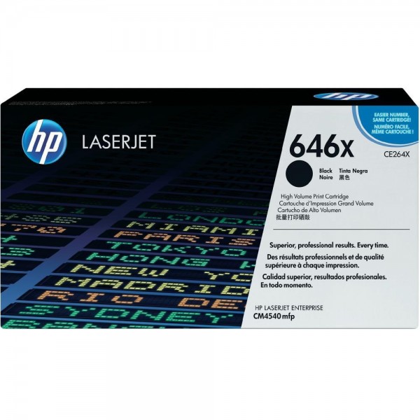 HP 646X Toner Black CE264X für Color LaserJet CM4540 CM4540F