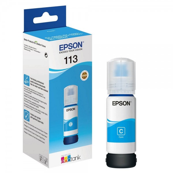 Epson 113 EcoTank Tinte cyan für Epson ET-5800 ET-5850 ET-5880 ET-16600 ET-16650 C13T06B240
