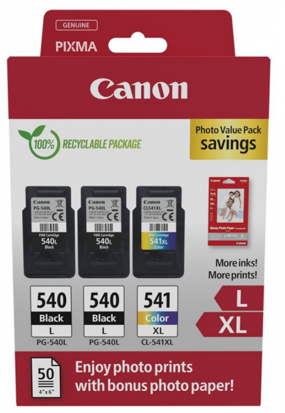 Canon PG-540L x2/CL-541XL Photo Paper Value Pack 2er-Pack für Pixma MG2150 MG2250 MG3150 5224B015