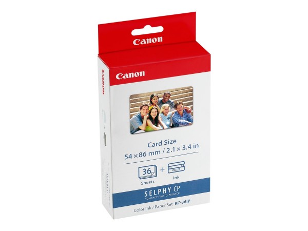 Canon KC-36IP Fotopapier inkjet 54x86mm 36 Blatt 10er-Pack with color ink cartridge for CP-100