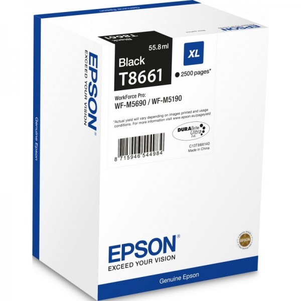 Epson T8661 Tintenpatrone Black für WorkForce Pro WF-M5190 WF-M5690 C13T866140