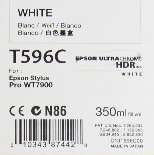 Epson Tintenpatrone T596C White für Stylus Pro WT7900