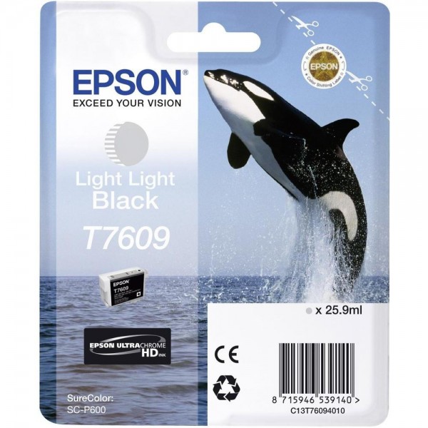 Epson Tintenpatrone T7609 Light Light Black für SureColor SC P600
