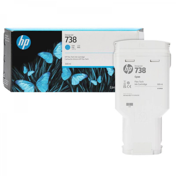 HP 738 Tinte Cyan 676M6A für HP DesignJet T850 MFP HP Designjet T950 MFP