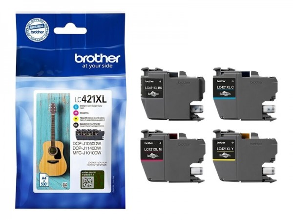 Brother LC-421VAL XL Tintenpatrone Multipack für DCP-J1050DW DCP-J1140DW MFC-J1010DW LC421XLVAL