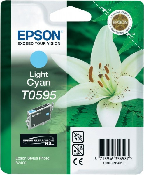 Epson Tinte Orchidee T0595 Light Cyan für Stylus Photo R2400