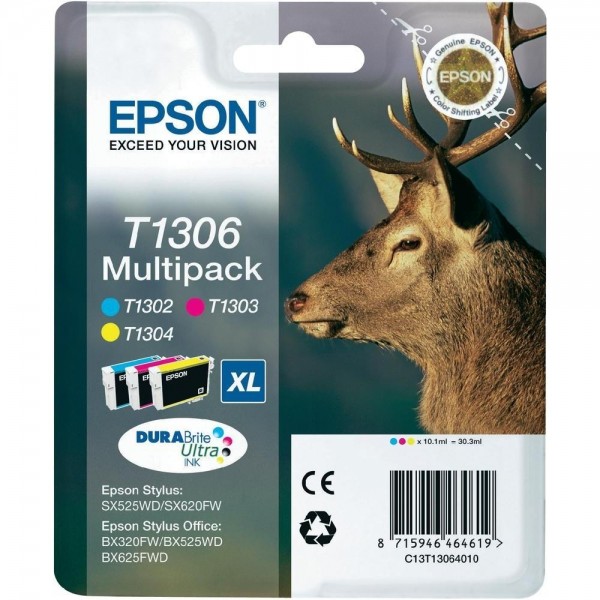 Epson Hirsch Tintenpatrone T13064 Multipack Stylus SX525WD SX620FW BX525WD BX625FDW