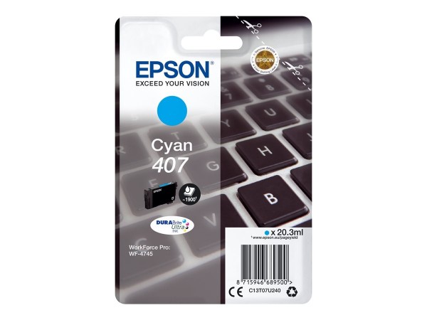 Epson Tintenpatrone T07U Cyan für WorkForce Pro WF-4745 C13T07U240