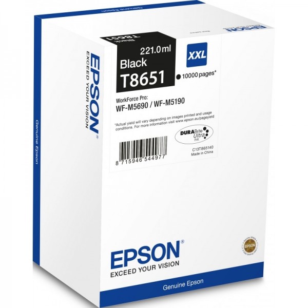 Epson T8651 Tintenpatrone Black für WorkForce Pro WF-M5190 WF-M5690 C13T865140