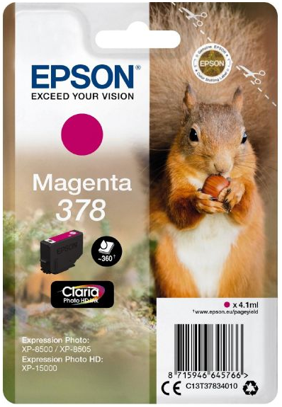 Epson T378 Tinte Magenta Expression Photo XP-8500 XP-8505 C13T37834010