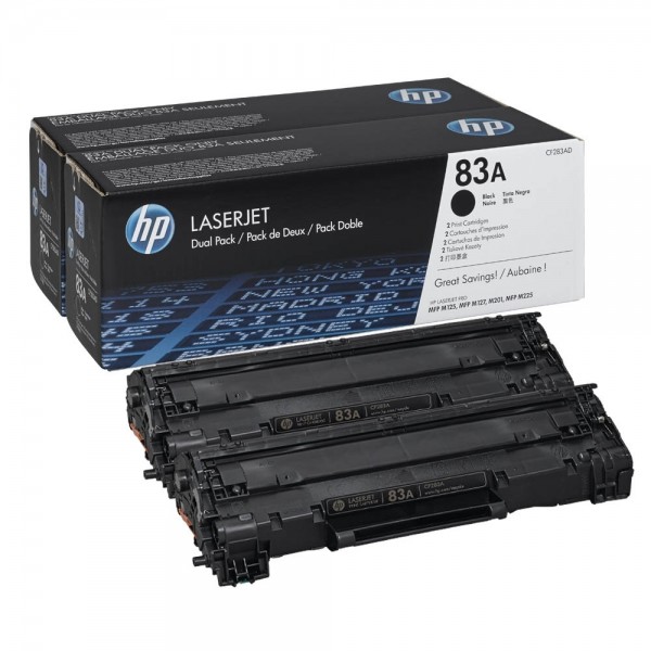 HP 83A Toner Black Doppelpack für LaserJet Pro M120 M125 M127 M201 M225 CF283AD