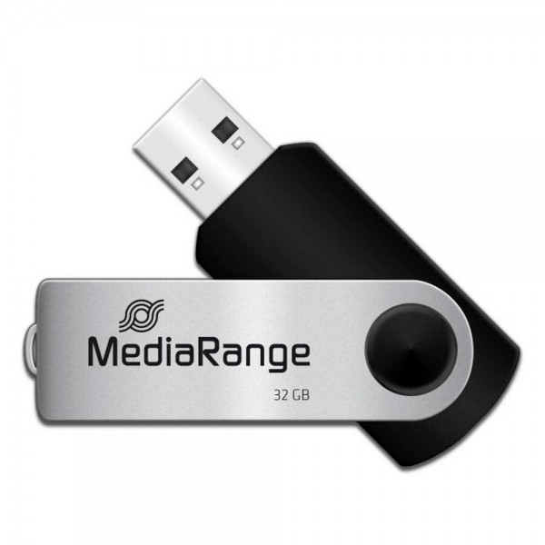 MediaRange USB-Stick schwarz silber 32 GB