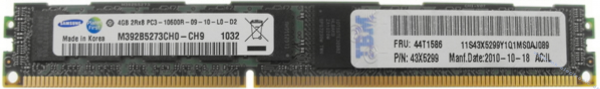 IBM 44T1596N Memory 4GB VLP RDIMM PC3-10600 2xR8