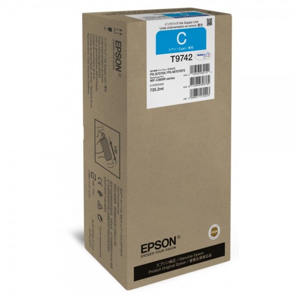 Epson T9742 Tintenpatrone Cyan XXL WorkForce Pro WF-C869